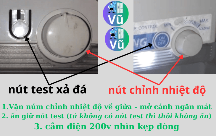 Các bước test xả đá của tủ lạnh sharp