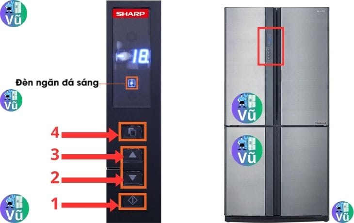 Điều chỉnh nhiệt độ ngăn đá tủ lạnh Sharp