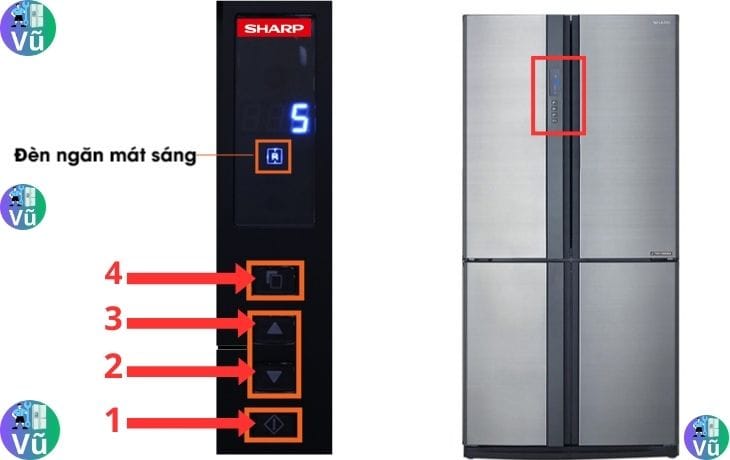 điều chỉnh nhiệt độ ngăn mát tủ lạnh sharp