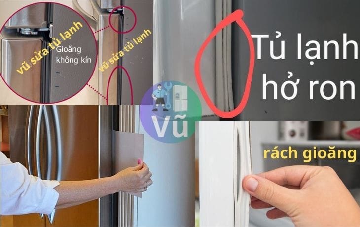 tủ lạnh sharp hở gioăng rách gioăng không đàn hồi