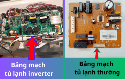 so sánh bảng mạch tủ lạnh thường và bảng mạch tủ lạnh inverter